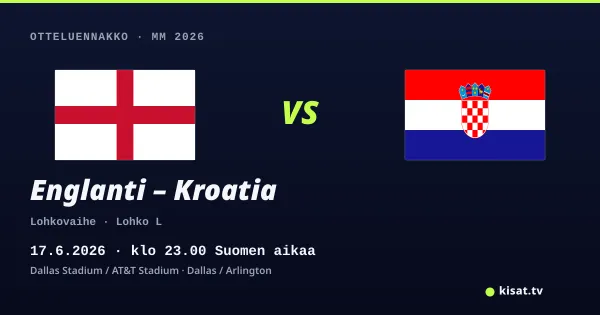 Englanti – Kroatia otteluennakko, MM 2026, 17.6.2026 klo 23.00 Suomen aikaa