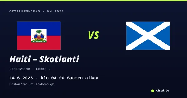 Haiti – Skotlanti otteluennakko, MM 2026, 14.6.2026 klo 04.00 Suomen aikaa